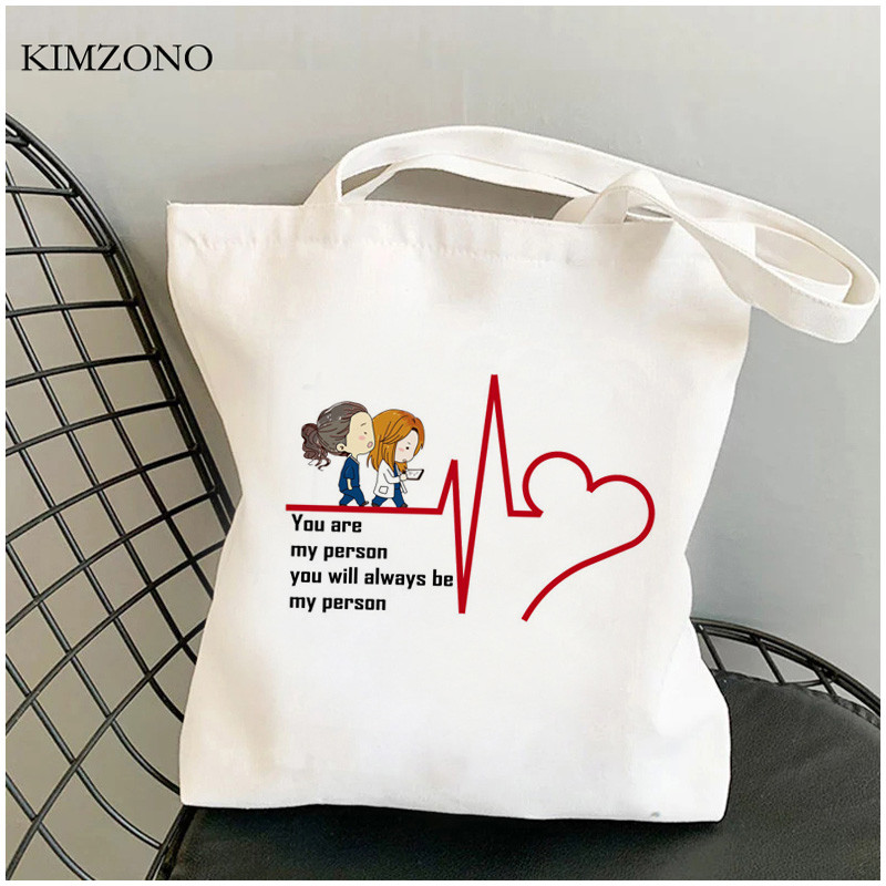 Grays Anatomy bevásárlótáska pamut kézitáska újrafelhasználható bolsa vászon táska szőtt shoping sacola sac cabas sac tissu