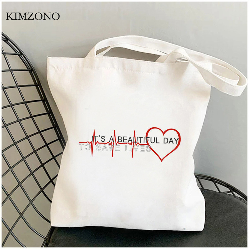 Grays Anatomy bevásárlótáska pamut kézitáska újrafelhasználható bolsa vászon táska szőtt shoping sacola sac cabas sac tissu