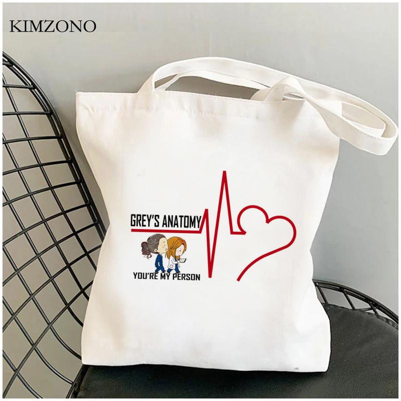 Grays Anatomy bevásárlótáska pamut kézitáska újrafelhasználható bolsa vászon táska szőtt shoping sacola sac cabas sac tissu