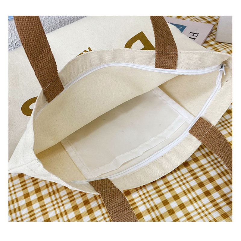 Női diákvászon válltáska nagybetűs pamutvászon női kézitáska Eco újrafelhasználható bevásárlótáska 35*32 cm