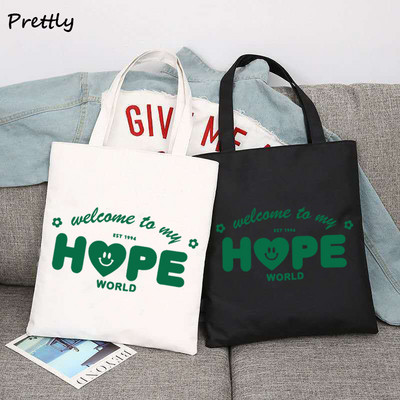 J-Hope Hope World Tote Bag Hoseok Korejske platnene torbice na rame Modni Kpop torbe za kupovinu s grafičkim printom Paket za ženske djevojke