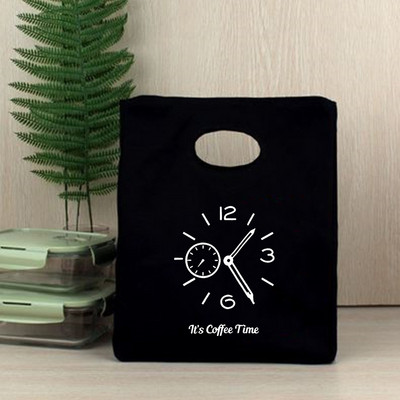 Dzīve sākas pēc kafijas pārnēsājama pusdienu soma ar siltumizolāciju Bento Box, biroja dzesētāja konteiners pārtikas uzglabāšanas maisiņš rokassomiņa