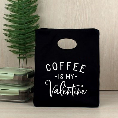 Dzīve sākas pēc kafijas pārnēsājama pusdienu soma ar siltumizolāciju Bento Box, biroja dzesētāja konteiners pārtikas uzglabāšanas maisiņš rokassomiņa