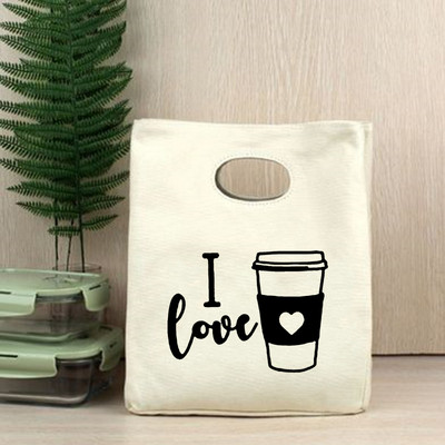 Dzīve sākas pēc kafijas pārnēsājama pusdienu soma ar siltumizolāciju Bento Box, biroja dzesētāja konteiners pārtikas uzglabāšanas maisiņš rokassomiņa