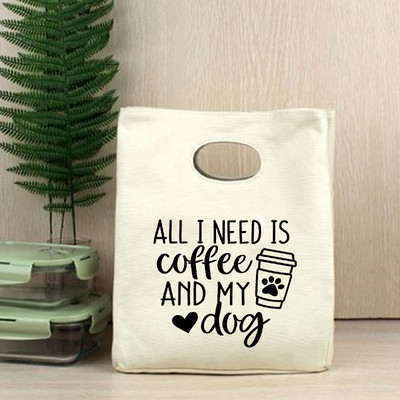 Dzīve sākas pēc kafijas pārnēsājama pusdienu soma ar siltumizolāciju Bento Box, biroja dzesētāja konteiners pārtikas uzglabāšanas maisiņš rokassomiņa