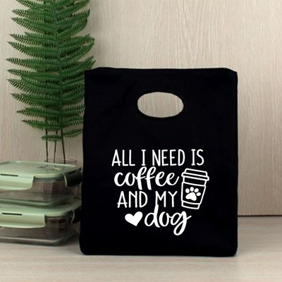 Dzīve sākas pēc kafijas pārnēsājama pusdienu soma ar siltumizolāciju Bento Box, biroja dzesētāja konteiners pārtikas uzglabāšanas maisiņš rokassomiņa