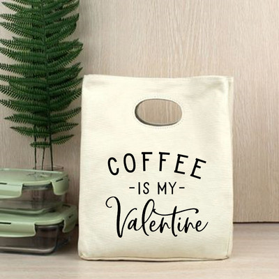 Dzīve sākas pēc kafijas pārnēsājama pusdienu soma ar siltumizolāciju Bento Box, biroja dzesētāja konteiners pārtikas uzglabāšanas maisiņš rokassomiņa