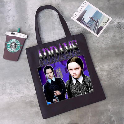 i Hate Everything Wednesday Addams sac de cumpărături shopper bolsas de tela geantă de mână canvas bag grocery boodschappentas net grab de pânză