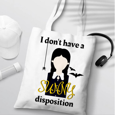 i Hate Everything Wednesday Addams sac de cumpărături shopper bolsas de tela geantă de mână canvas bag grocery boodschappentas net grab de pânză