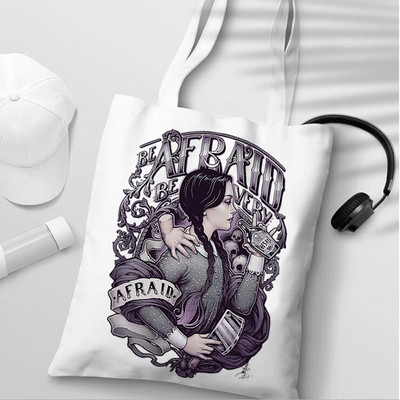 i Hate Everything Wednesday Addams sac de cumpărături shopper bolsas de tela geantă de mână canvas bag grocery boodschappentas net grab de pânză