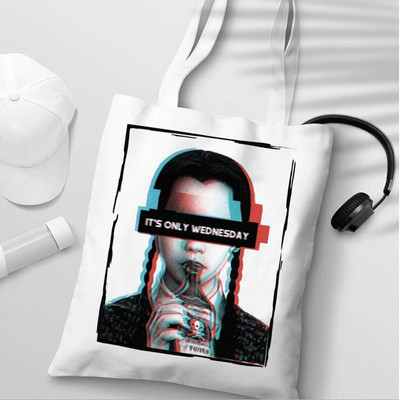 i Hate Everything Wednesday Addams sac de cumpărături shopper bolsas de tela geantă de mână canvas bag grocery boodschappentas net grab de pânză
