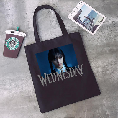 i Hate Everything Wednesday Addams sac de cumpărături shopper bolsas de tela geantă de mână canvas bag grocery boodschappentas net grab de pânză