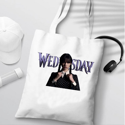 i Hate Everything Wednesday Addams sac de cumpărături shopper bolsas de tela geantă de mână canvas bag grocery boodschappentas net grab de pânză
