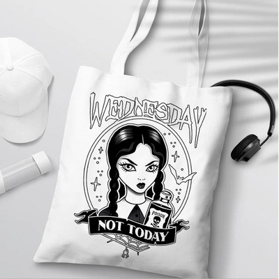 i Hate Everything Wednesday Addams sac de cumpărături shopper bolsas de tela geantă de mână canvas bag grocery boodschappentas net grab de pânză