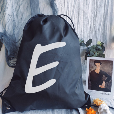 Zsinóros zacskótáska Drawstr Egyszerű betűnyomat húzózsinór táska női divat bevásárlótáskák tinédzser fiú lányok hátizsák könyves táska