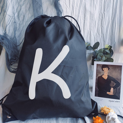 Zsinóros zacskótáska Drawstr Egyszerű betűnyomat húzózsinór táska női divat bevásárlótáskák tinédzser fiú lányok hátizsák könyves táska