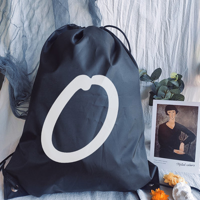Zsinóros zacskótáska Drawstr Egyszerű betűnyomat húzózsinór táska női divat bevásárlótáskák tinédzser fiú lányok hátizsák könyves táska