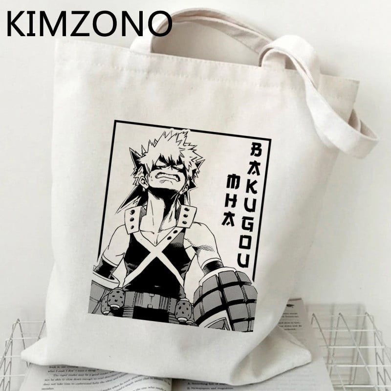Nákupná taška My Hero Academia Bakugo, opakovane použiteľná nákupná taška na potraviny, skladacia taška, ekologická taška, papierová taška