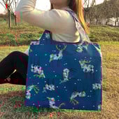 Bieza, liela iepirkumu soma Modes izturīga salokāma sieviešu plecu soma Iepirkšanās ar apdruku Videi draudzīgi uzglabāšanas iepirkumu maisiņi