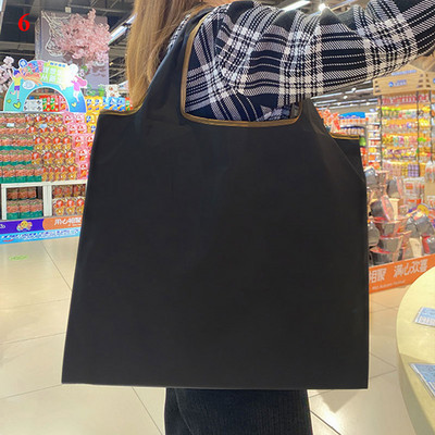 Bieza, liela iepirkumu soma Modes izturīga salokāma sieviešu plecu soma Iepirkšanās ar apdruku Videi draudzīgi uzglabāšanas iepirkumu maisiņi