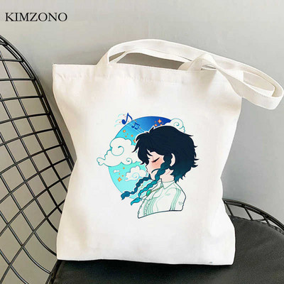 Nákupná taška Genshin Impact Keqing bolsas de tela bolso shopper shopper ekologická taška taška opakovane použiteľná nákupná taška