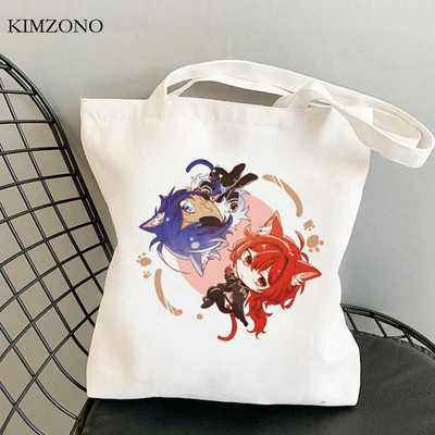 Nákupná taška Genshin Impact Keqing bolsas de tela bolso shopper shopper ekologická taška taška opakovane použiteľná nákupná taška
