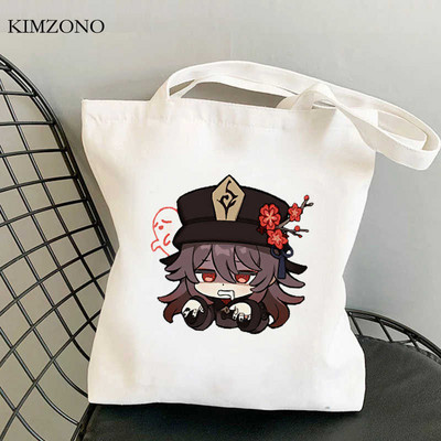 Nákupná taška Genshin Impact Keqing bolsas de tela bolso shopper shopper ekologická taška taška opakovane použiteľná nákupná taška