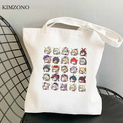 Nákupná taška Genshin Impact Keqing bolsas de tela bolso shopper shopper ekologická taška taška opakovane použiteľná nákupná taška