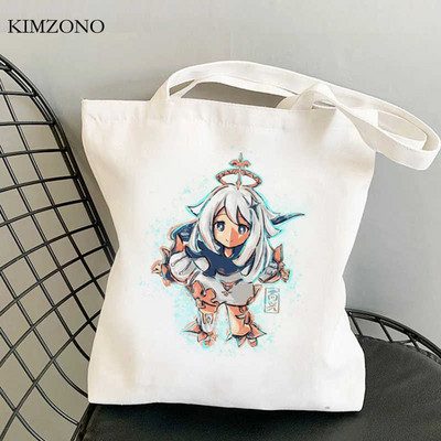 Nákupná taška Genshin Impact Keqing bolsas de tela bolso shopper shopper ekologická taška taška opakovane použiteľná nákupná taška
