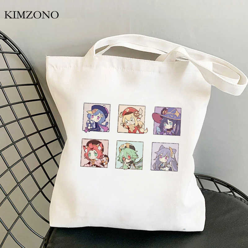 Nákupná taška Genshin Impact Keqing bolsas de tela bolso shopper shopper ekologická taška taška opakovane použiteľná nákupná taška