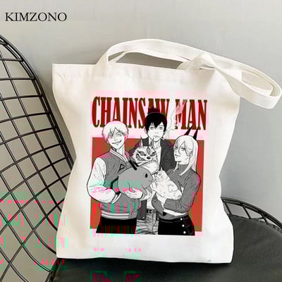 Chainsaw Man geantă de cumpărături pentru cumpărături sac de iută pentru cumpărături bolsas de tela eco bag tote sacola cloth reciclaje sacolas