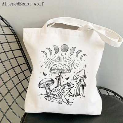 Női vásárló táska béka és Banjo nyomtatott Kawaii táska Harajuku bevásárlóvászon Shopper Bag lány kézitáska Vállas női táska