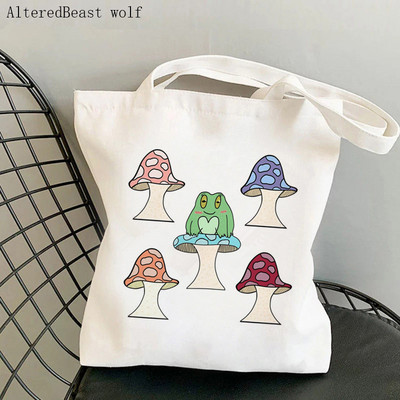 Női vásárló táska béka és Banjo nyomtatott Kawaii táska Harajuku bevásárlóvászon Shopper Bag lány kézitáska Vállas női táska