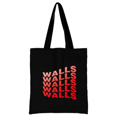 Női vásárlók szervező vászon bevásárlótáska kézitáska összecsukható válltáska diákoknak nagy kapacitású élelmiszerbolt táska fali minta