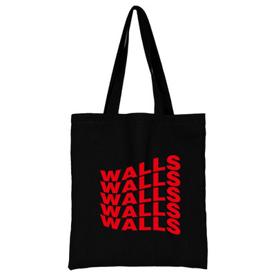 Női vásárlók szervező vászon bevásárlótáska kézitáska összecsukható válltáska diákoknak nagy kapacitású élelmiszerbolt táska fali minta