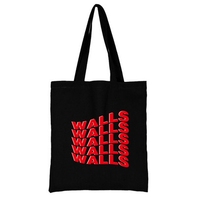 Női vásárlók szervező vászon bevásárlótáska kézitáska összecsukható válltáska diákoknak nagy kapacitású élelmiszerbolt táska fali minta