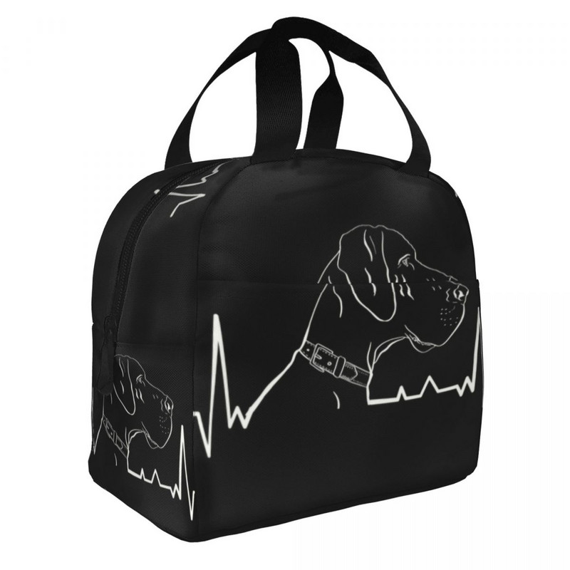 Great Dane Heartbeat hordozható ebéddobozok nőknek Szivárgásmentes német masztiff Deutsche Dogge Thermal Cooler élelmiszer ebédtáska