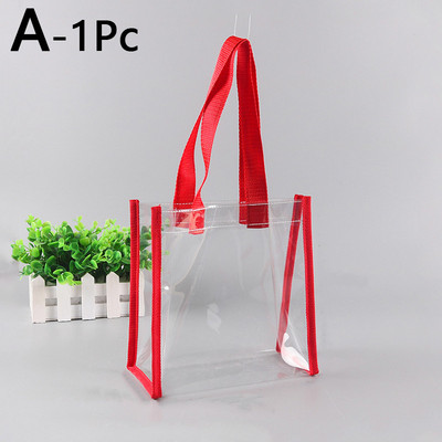 Női átlátszó PVC hordtáska kézitáska könnyű felső fogantyús bevásárlótáska vízálló PVC átlátszó bevásárlótáskák váll kézitáska