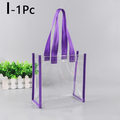 Női átlátszó PVC hordtáska kézitáska könnyű felső fogantyús bevásárlótáska vízálló PVC átlátszó bevásárlótáskák váll kézitáska