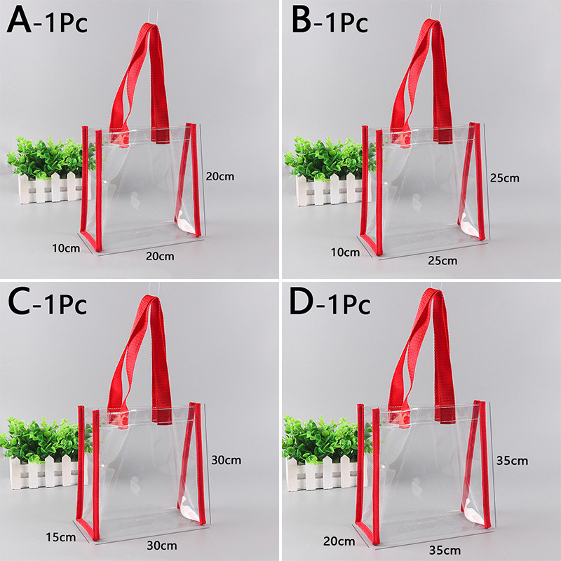 Női átlátszó PVC hordtáska kézitáska könnyű felső fogantyús bevásárlótáska vízálló PVC átlátszó bevásárlótáskák váll kézitáska