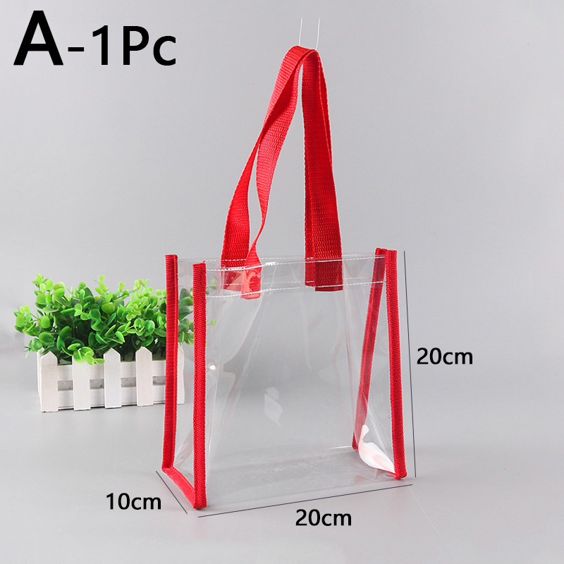 Női átlátszó PVC hordtáska kézitáska könnyű felső fogantyús bevásárlótáska vízálló PVC átlátszó bevásárlótáskák váll kézitáska