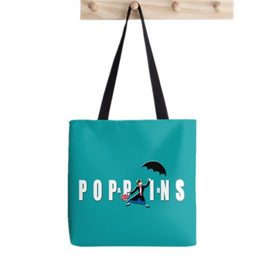Vásárló Mary Poppins Elegáns nő Festett táska női Harajuku vásárló kézitáska lány Vállas bevásárlótáska Lady Canvas Bag