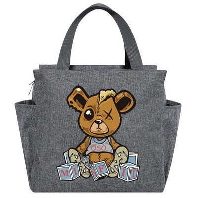 Geanta de prânz Geanta de prânz Cutie izolată portabilă Recipient termic pentru mâncare rece, Picnic, urs, cutie de prânz de călătorie de mare capacitate