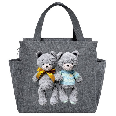 Geanta de prânz Geanta de prânz Cutie izolată portabilă Recipient termic pentru mâncare rece, Picnic, urs, cutie de prânz de călătorie de mare capacitate