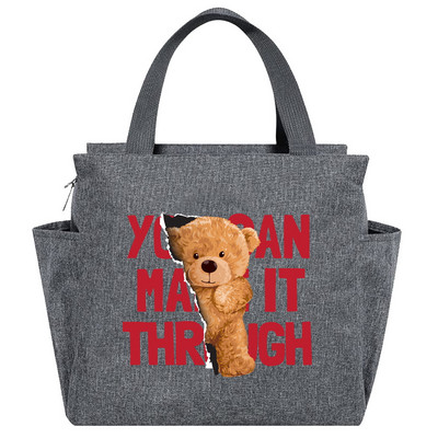 Geanta de prânz Geanta de prânz Cutie izolată portabilă Recipient termic pentru mâncare rece, Picnic, urs, cutie de prânz de călătorie de mare capacitate