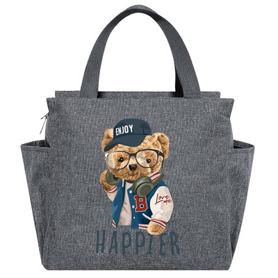 Geanta de prânz Geanta de prânz Cutie izolată portabilă Recipient termic pentru mâncare rece, Picnic, urs, cutie de prânz de călătorie de mare capacitate