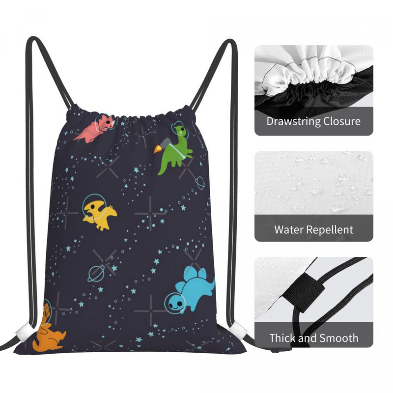 Dinosaurs In Space mintás húzózsinór táskák hátizsákok táskák egyedi táskák táska hátizsák húr hátizsák
