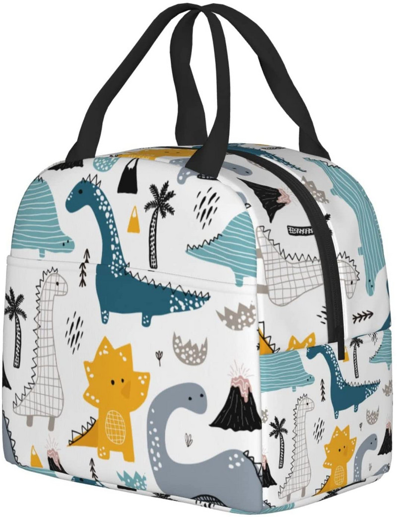 Miela dinozaurų priešpiečių dėžutė – izoliuoti pietų krepšiai vaikams, moteriški daugkartiniai pietų krepšiai, puikiai tinkantys mokyklai / iškylai / paplūdimiui / kelionėms
