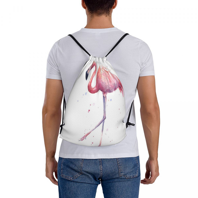 Flamingo Pictură în acuarelă Genți cu șnur Rucsaci Geanta bărbați Geanta de mână Rucsac Sac Rucsac pentru copii