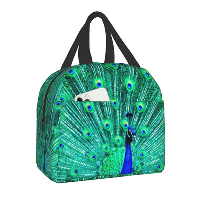 Προσαρμοσμένο Koi Fish Sakura Blossom σε τιρκουάζ τσάντα μεσημεριανού γεύματος για άνδρες Γυναικεία θερμομονωμένα κουτιά γεύματος για ενήλικες